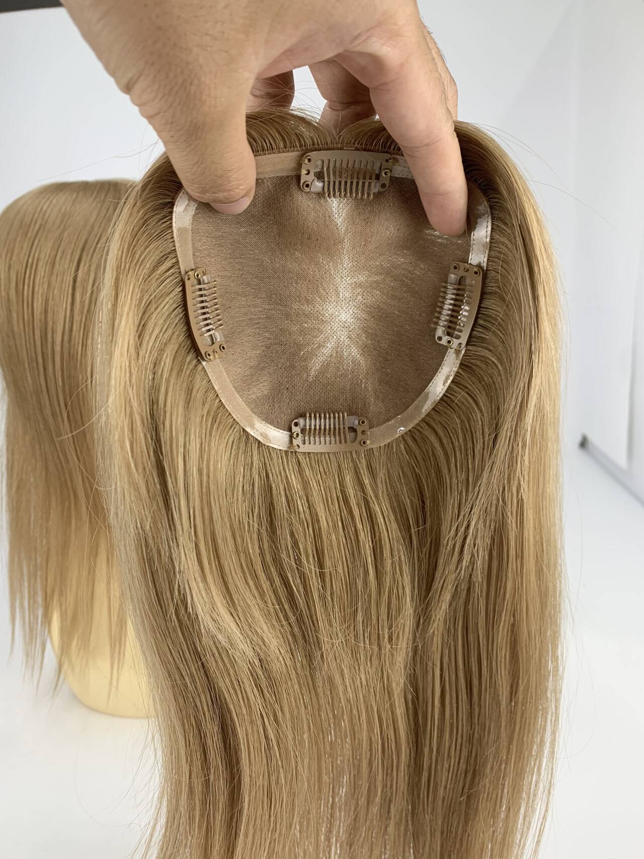 #6 Virgin Hair Human Hair Toppers 5x5inch MONO Premium Quality Cuticle Hand-Crocheted 130% Density Breathable