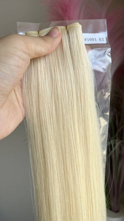 Genius Weft Virgin Human Hair Bundles 20" 22" Balayage Ombre Blonde Highlights Professional Salon Hair No Frizzy/Short Hair