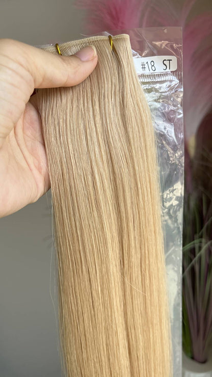 Genius Weft Virgin Human Hair Bundles 20" 22" Balayage Ombre Blonde Highlights Professional Salon Hair No Frizzy/Short Hair