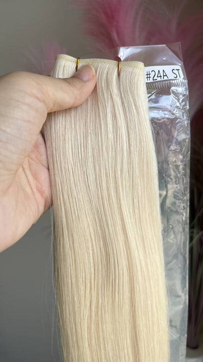 Genius Weft Virgin Human Hair Bundles 20" 22" Balayage Ombre Blonde Highlights Professional Salon Hair No Frizzy/Short Hair