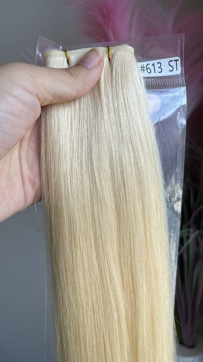 Genius Weft Virgin Human Hair Bundles 20" 22" Balayage Ombre Blonde Highlights Professional Salon Hair No Frizzy/Short Hair