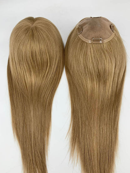 #6 Virgin Hair Human Hair Toppers 5x5inch MONO Premium Quality Cuticle Hand-Crocheted 130% Density Breathable