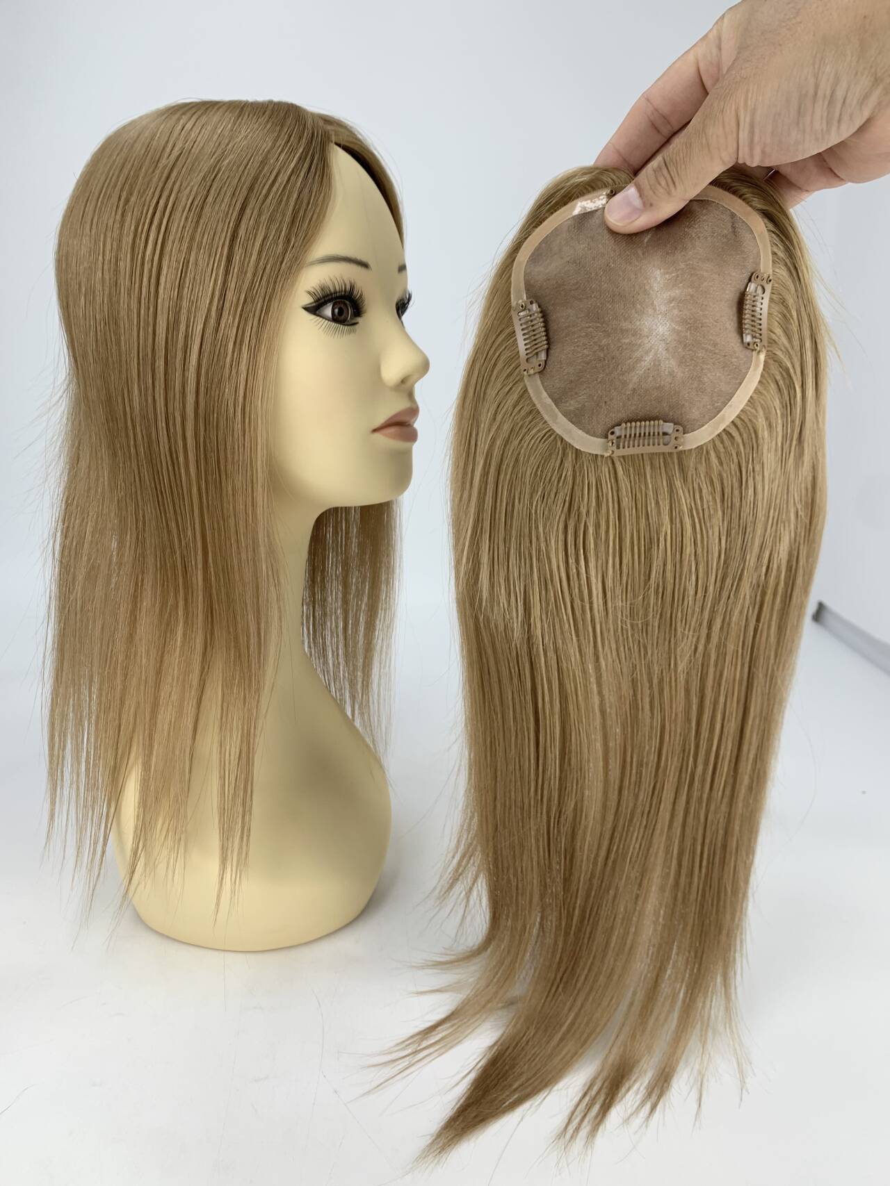 #6 Virgin Hair Human Hair Toppers 5x5inch MONO Premium Quality Cuticle Hand-Crocheted 130% Density Breathable