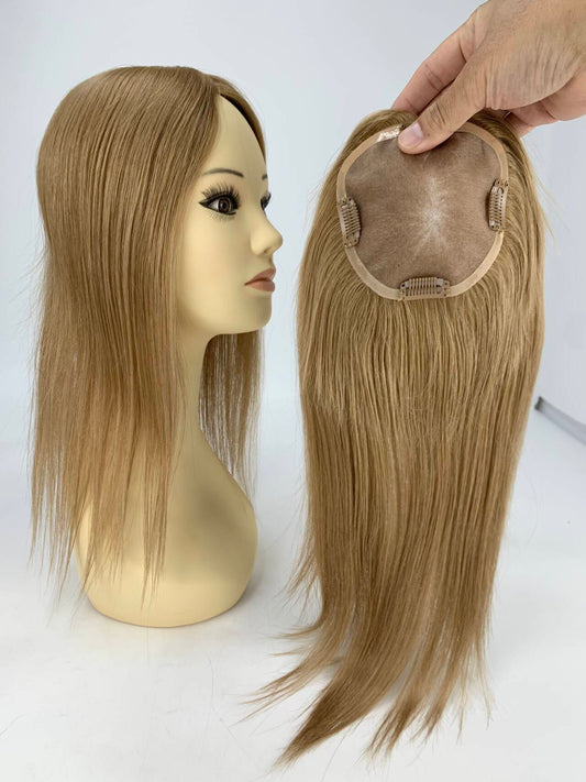 #6 Virgin Hair Human Hair Toppers 5x5inch MONO Premium Quality Cuticle Hand-Crocheted 130% Density Breathable