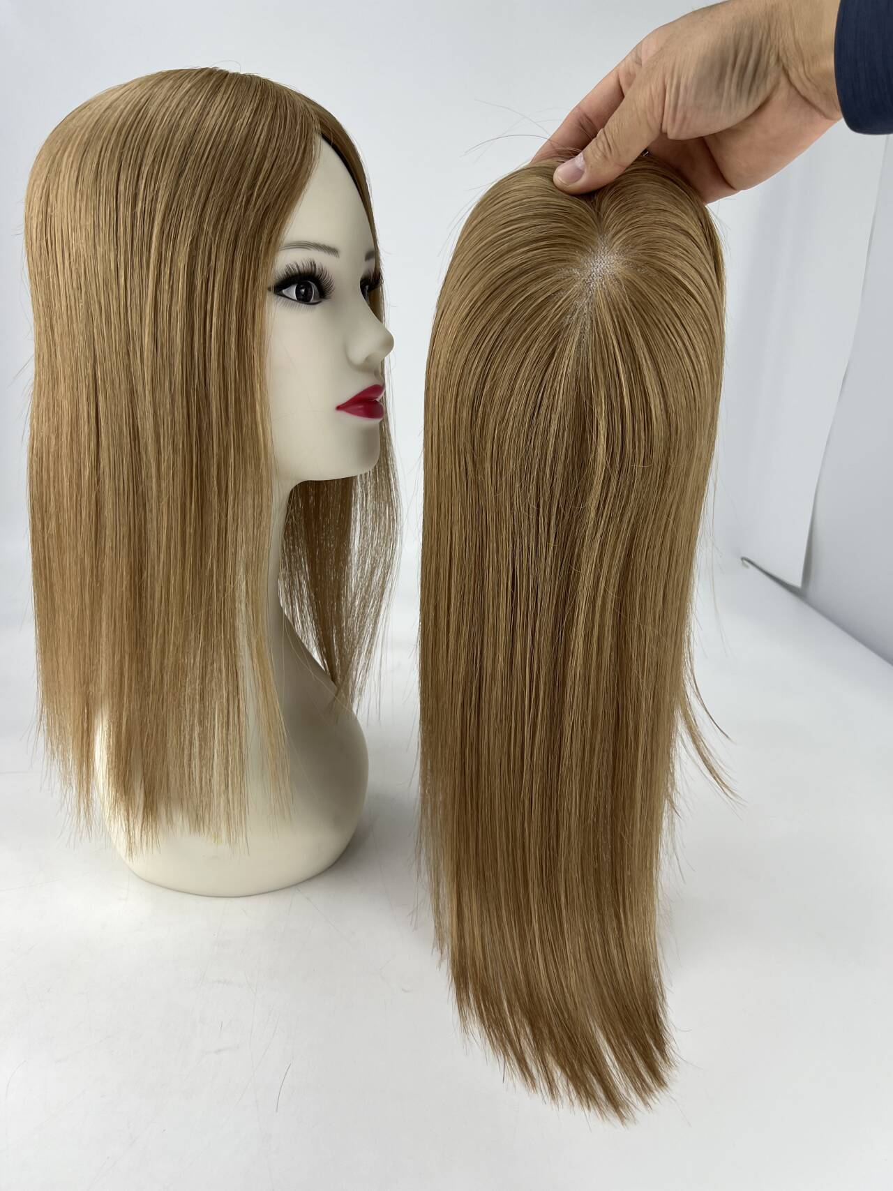 #6 Virgin Hair Human Hair Toppers 5.5"*6.5" MONO Premium Quality Cuticle Hand-Crocheted 130% Density Breathable