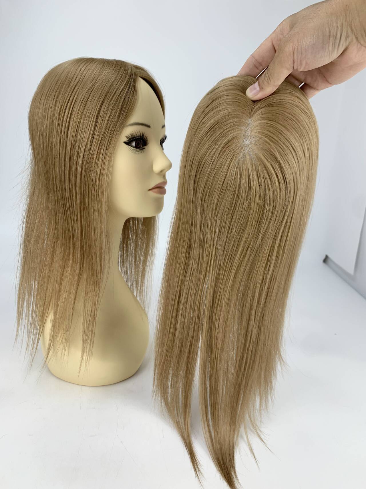 #6 Virgin Hair Human Hair Toppers 5x5inch MONO Premium Quality Cuticle Hand-Crocheted 130% Density Breathable