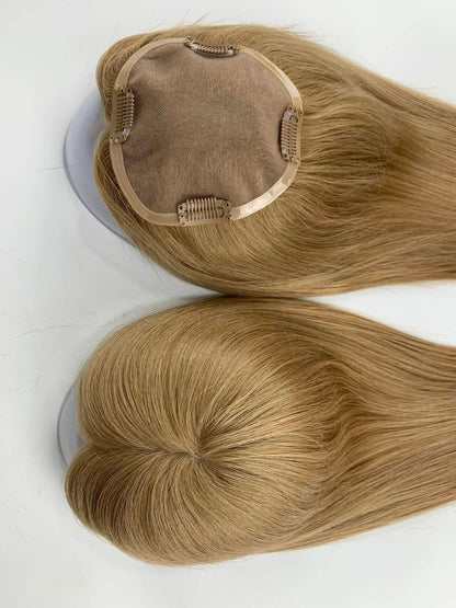 #6 Virgin Hair Human Hair Toppers 5x5inch MONO Premium Quality Cuticle Hand-Crocheted 130% Density Breathable