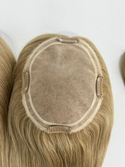 #6 Virgin Hair Human Hair Toppers 5.5"*6.5" MONO Premium Quality Cuticle Hand-Crocheted 130% Density Breathable