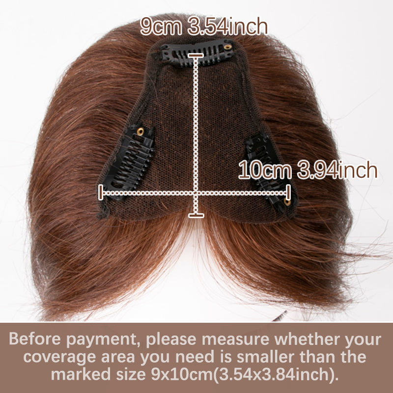 9x10cm Seamless Front Straight Hair Topper for Women 25cm 10inch Cover Gray Hair No Harsh Line Edge