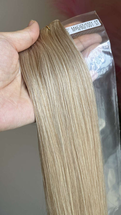 Genius Weft Virgin Human Hair Bundles 20" 22" Balayage Ombre Blonde Highlights Professional Salon Hair No Frizzy/Short Hair