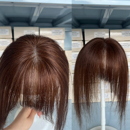 9x10cm Seamless Front Straight Hair Topper for Women 25cm 10inch Cover Gray Hair No Harsh Line Edge
