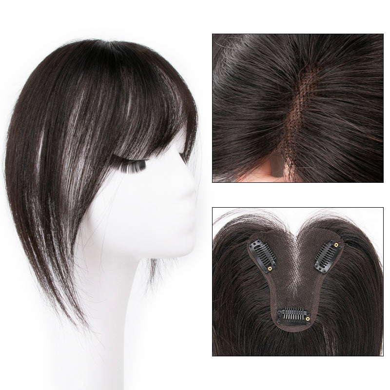 9x10cm Seamless Front Straight Hair Topper for Women 25cm 10inch Cover Gray Hair No Harsh Line Edge