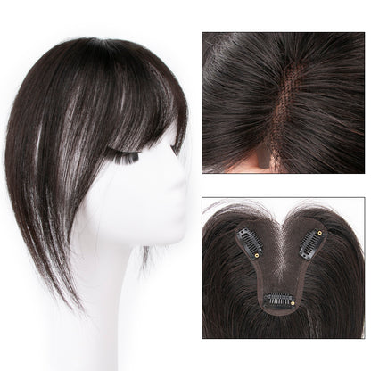 9x10cm Seamless Front Straight Hair Topper for Women 25cm 10inch Cover Gray Hair No Harsh Line Edge